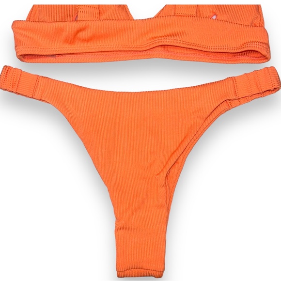NEW Zaful Orange Triangle Bikini Set Womens 2 Piece Swimsuit Bathing Suit Size M - Picture 9 of 11